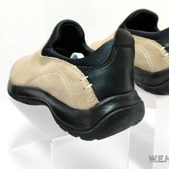 Lands End Suede Leather Moc Clog Slip-On Loafer Rubber Sole Tan Women's US 7B - Picture 6 of 16